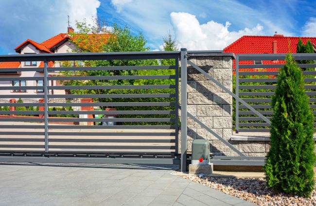 Custom automatic sliding gate designed and installed by Auto Gate Guys Sydney featuring sleek driveway access solution in Sydney Custom automatic sliding gate designed and installed by Auto Gate Guys Sydney featuring sleek driveway access solution in Sydney